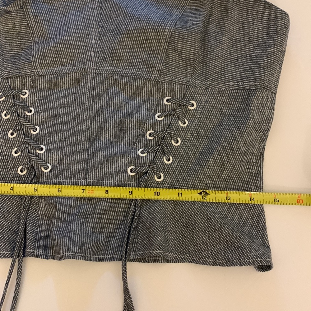 Intermix Corset-look Cotton + Linen Top - Picture 6 of 10
